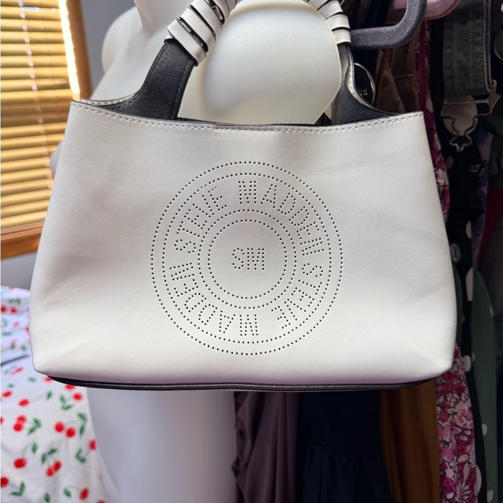 Steve Madden White and Black Tote Bag
